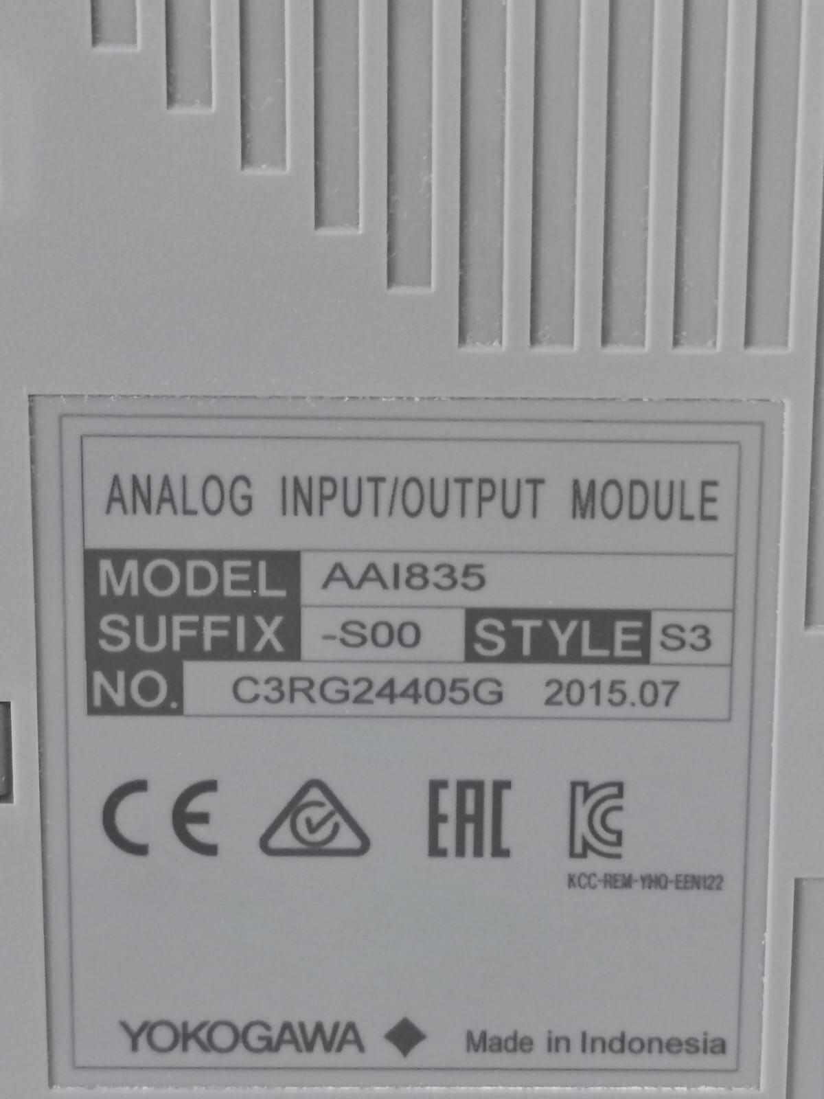 Yokogawa AAI835-S00 YOKOGAWA AAI835-S00 S3 ANALOG INPUT/OUTPUT MODULE 4