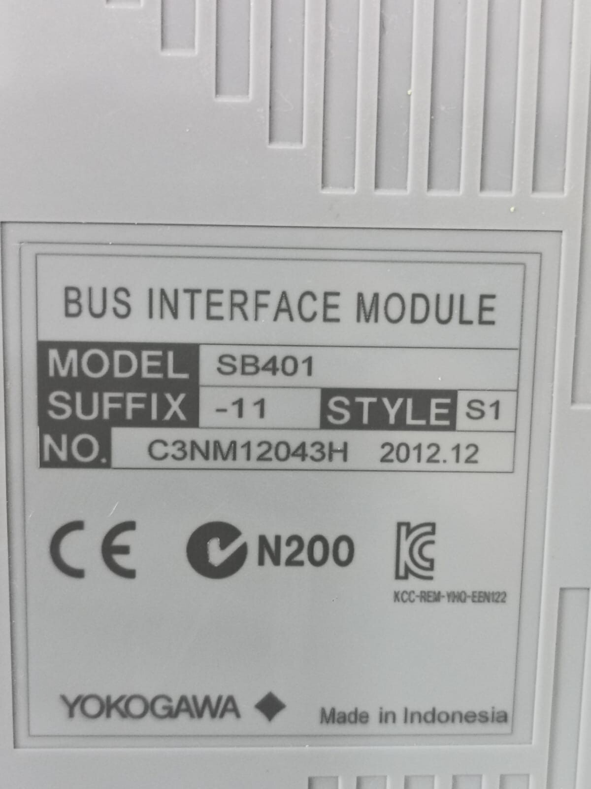 Yokogawa SB401-11 YOKOGAWA SB401-11 S1 BUS INTERFACE MODULE 3