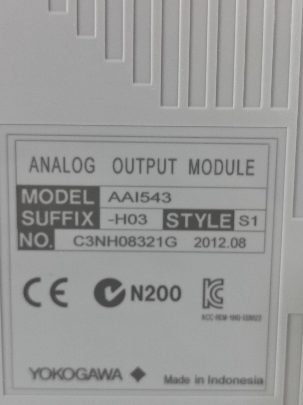 Yokogawa AAI543-H03 YOKOGAWA AAI543-H03 S1 ANALOG OUTPUT MODULE+ ATA4S-00 S2 PIN ADAPTER 5