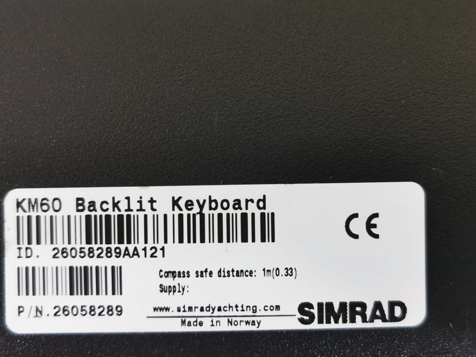 SIMRAD KM60 SIMRAD KM60 26058289 BACKLIT KEYBOARD FOR SIMRAD GB60 7