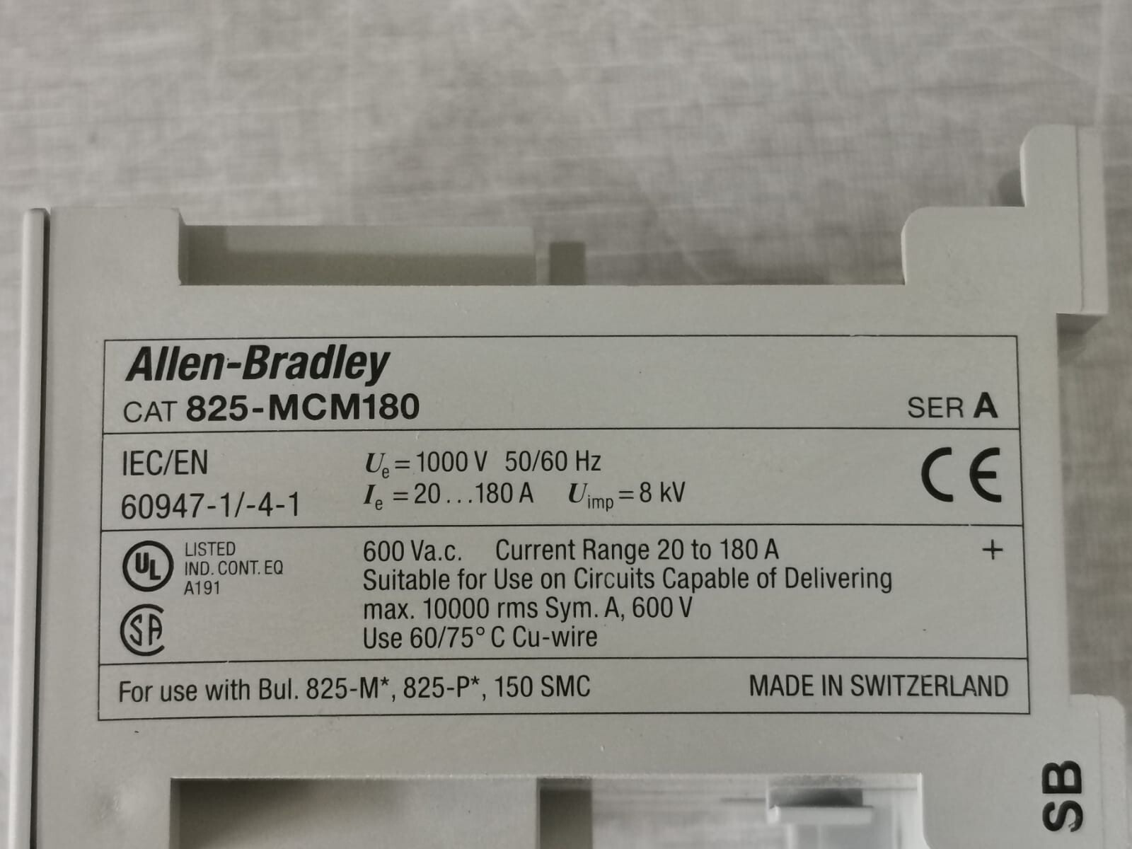 Allen-Bradley 825-MCM180 ALLEN-BRADLEY 825-MCM180 SER A CONVERTER MODULE - W/ FILTHY BOX 7