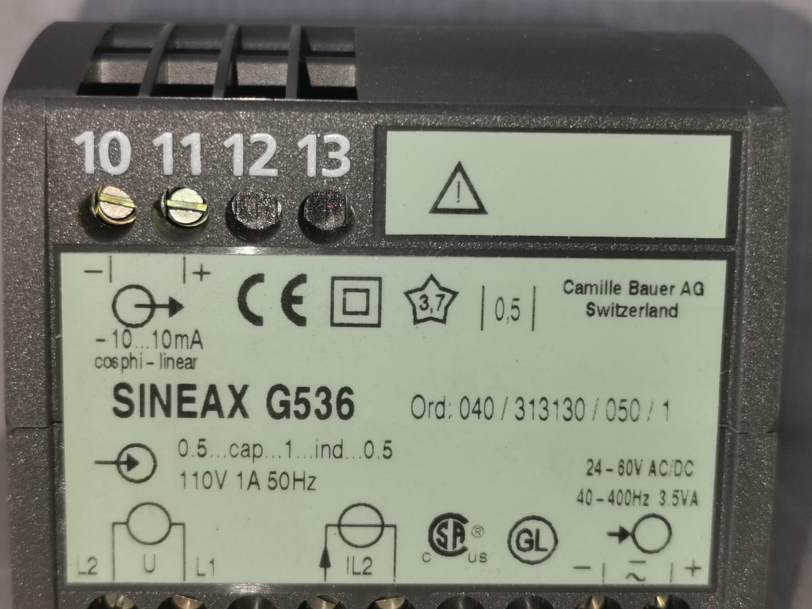 CAMILLE BAUER SINEAX G536 CAMILLE BAUER AG SINEAX G536 Power Factor Transducer 3