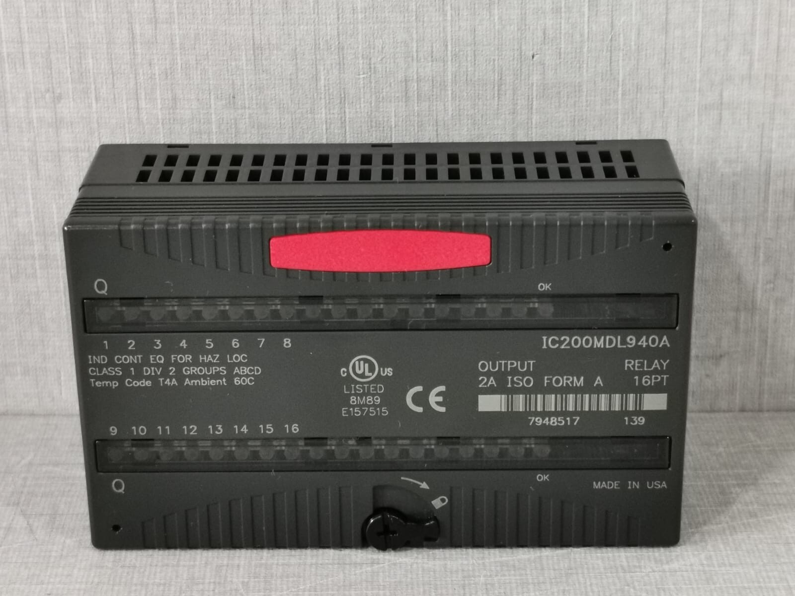 GE Fanuc IC200MDL940A GE FANUC IC200MDL940A OUTPUT RELAY ISOLATED 2A FORM A 16PT 2