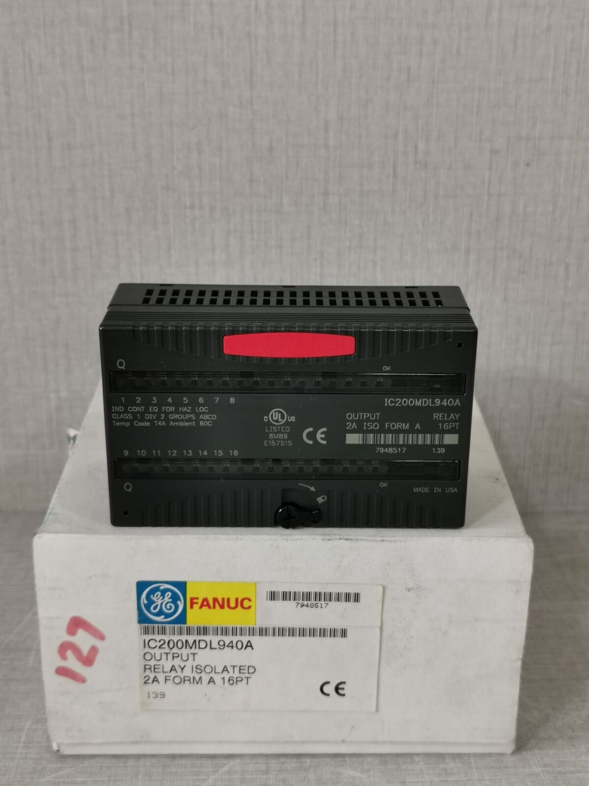 GE FANUC IC200MDL940A OUTPUT RELAY ISOLATED 2A FORM A 16PT