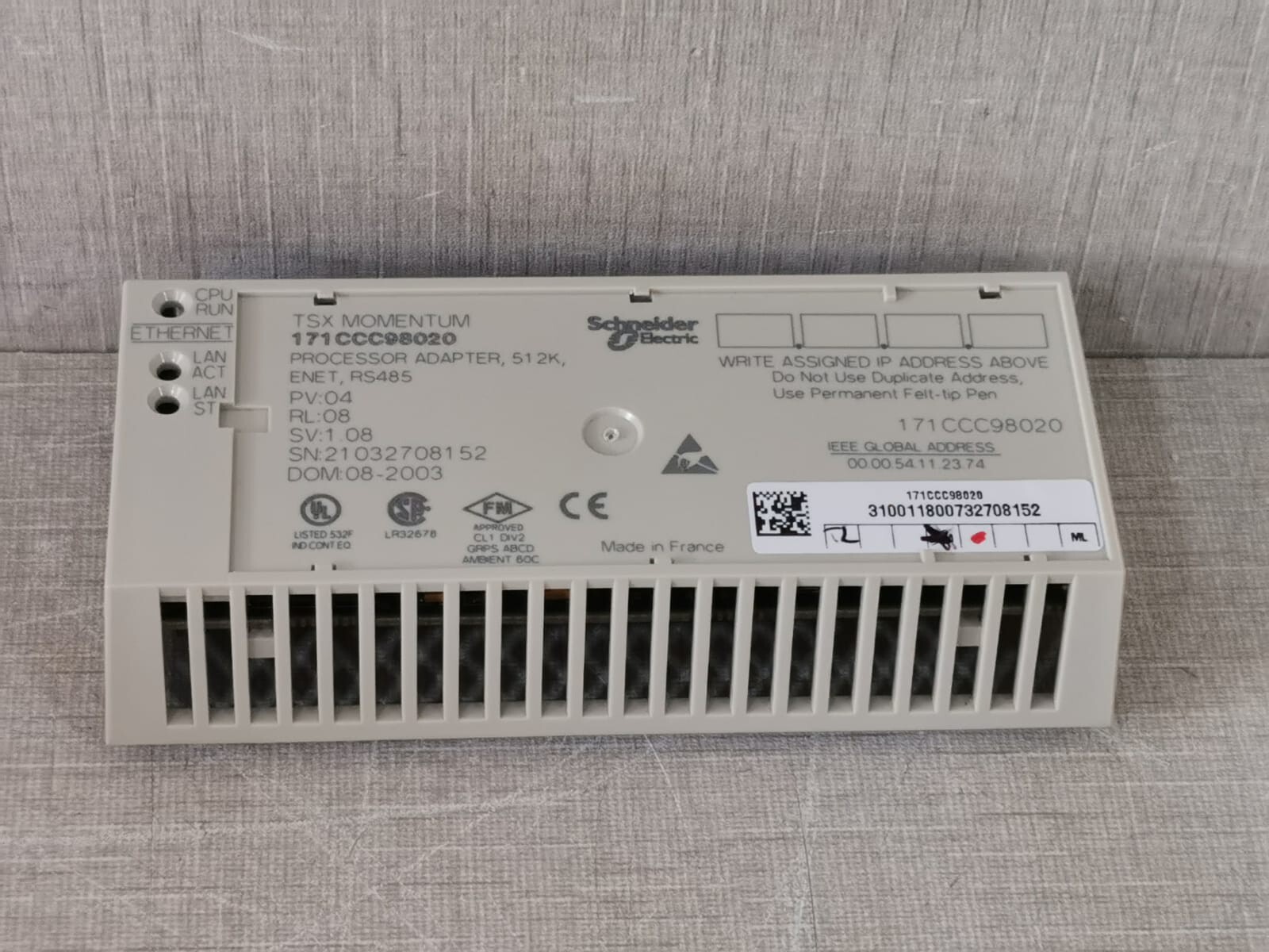 Schneider Electric 171CCC98020 Schneider Electric 171CCC98020 TSX Momentum Processor Adaptor 6