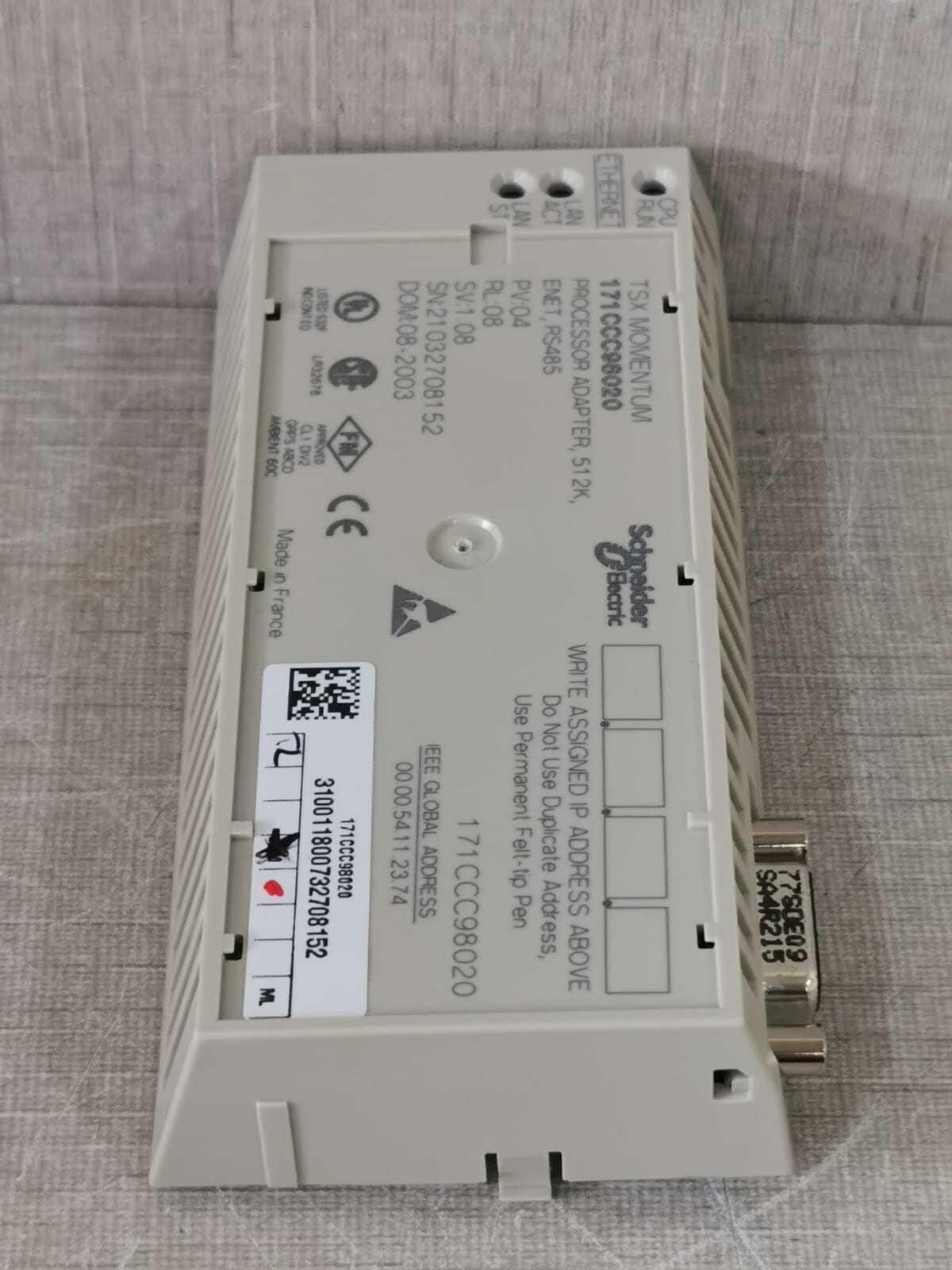 Schneider Electric 171CCC98020 Schneider Electric 171CCC98020 TSX Momentum Processor Adaptor 7