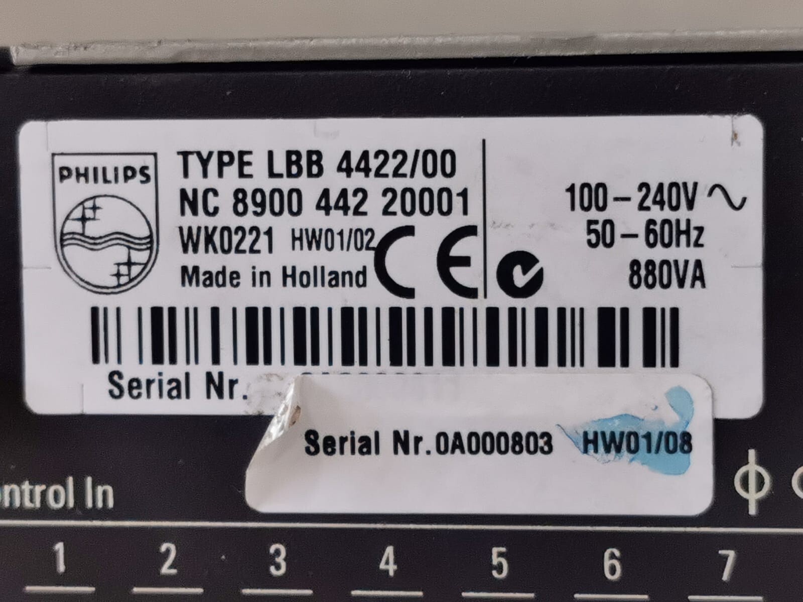 Philips LBB-4422 PHILIPS LBB 4422/00 POWER AMPLIFIER 100-240V 50/60Hz 880VA 5