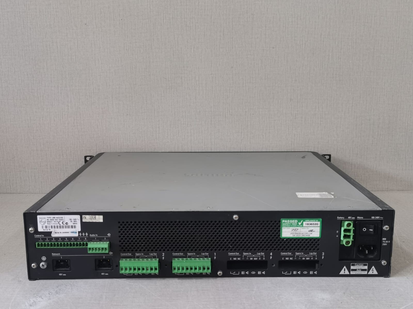 Philips LBB-4422 PHILIPS LBB 4422/00 POWER AMPLIFIER 100-240V 50/60Hz 880VA 9