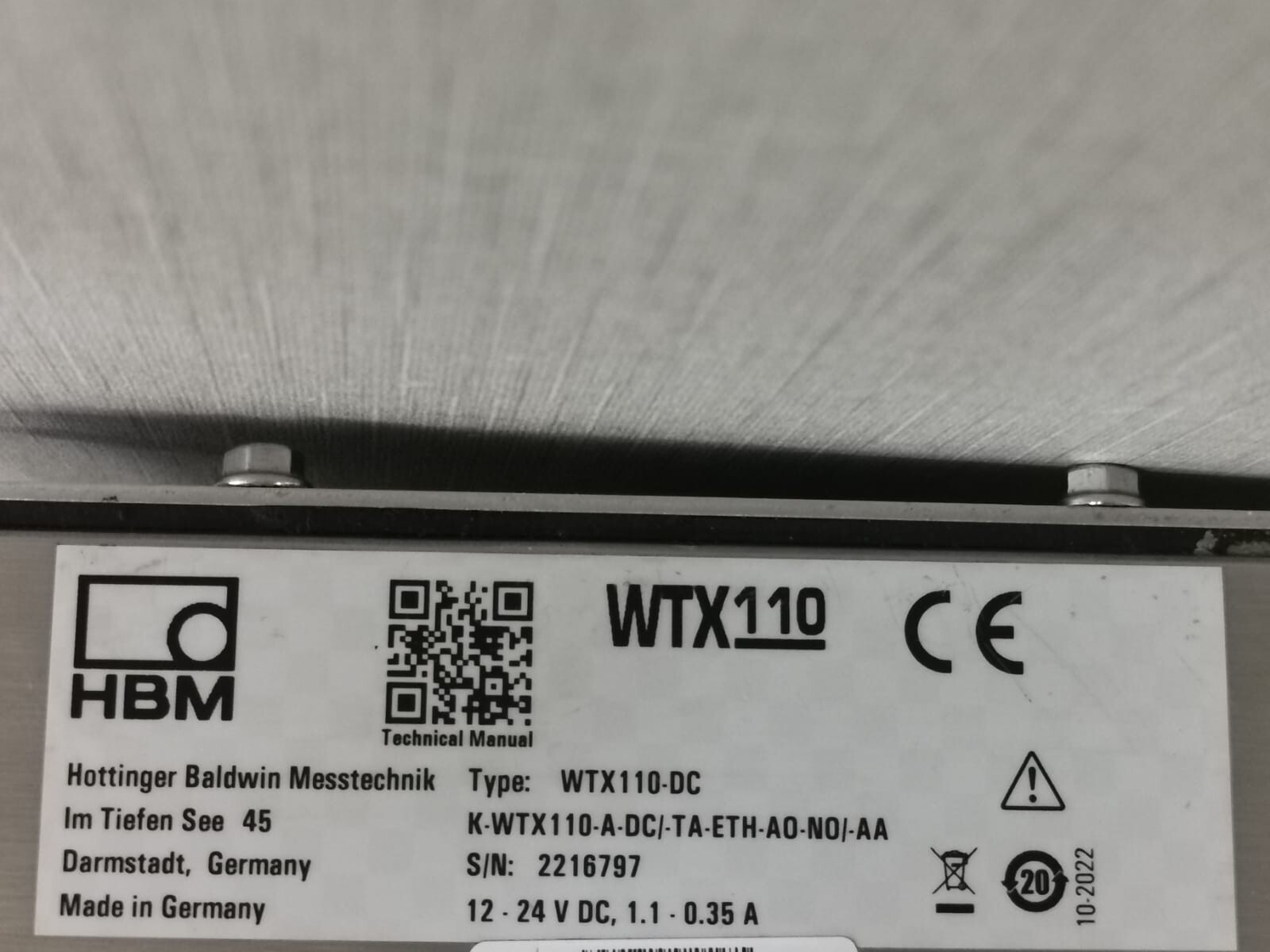 Digital WTX110-DC HBM WTX110 DIGITAL WEIGHING TERMINAL WTX110-DC 6