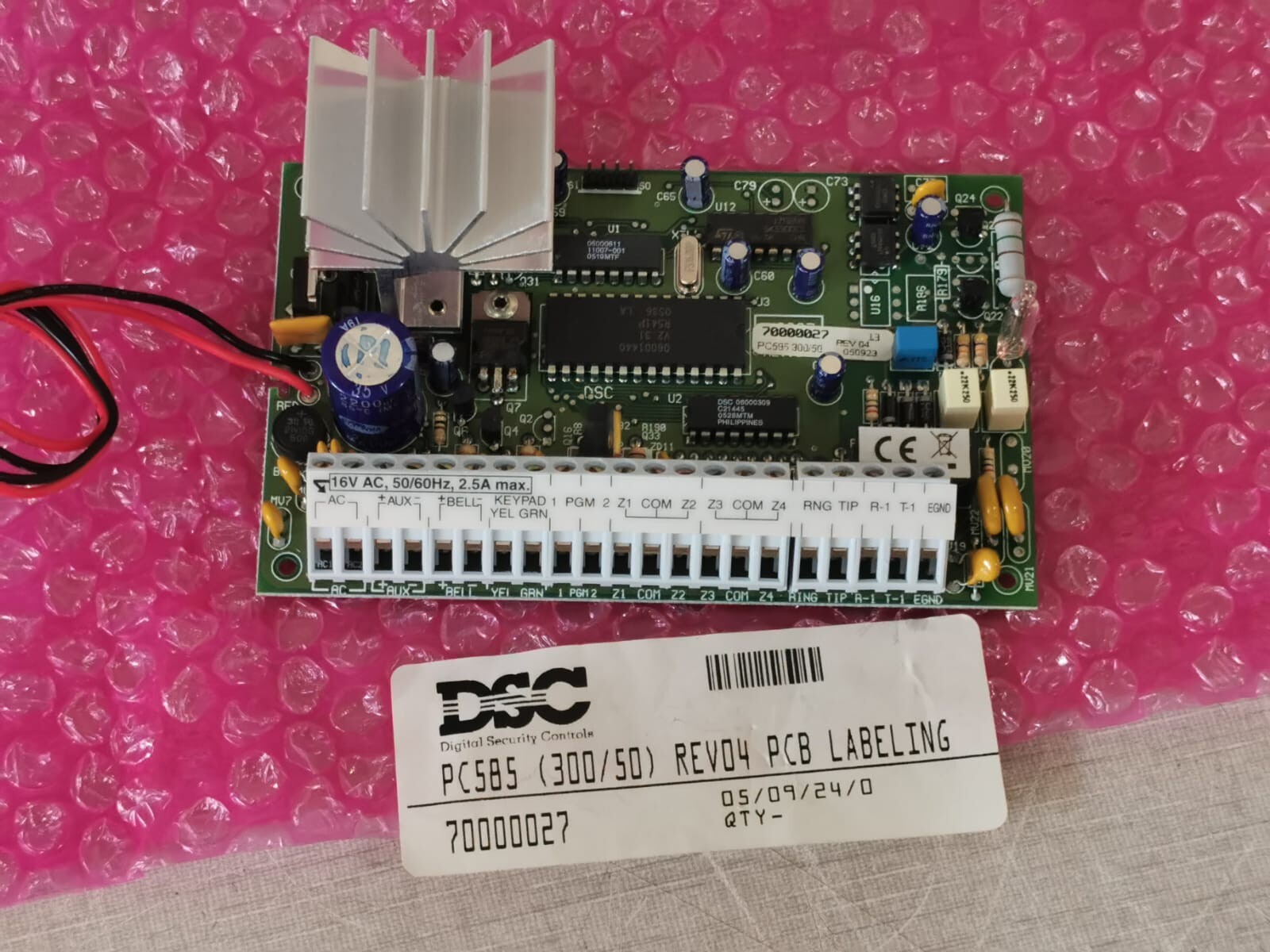 DSC PC585 - 300/50 Alarm Security System Main PCB Board