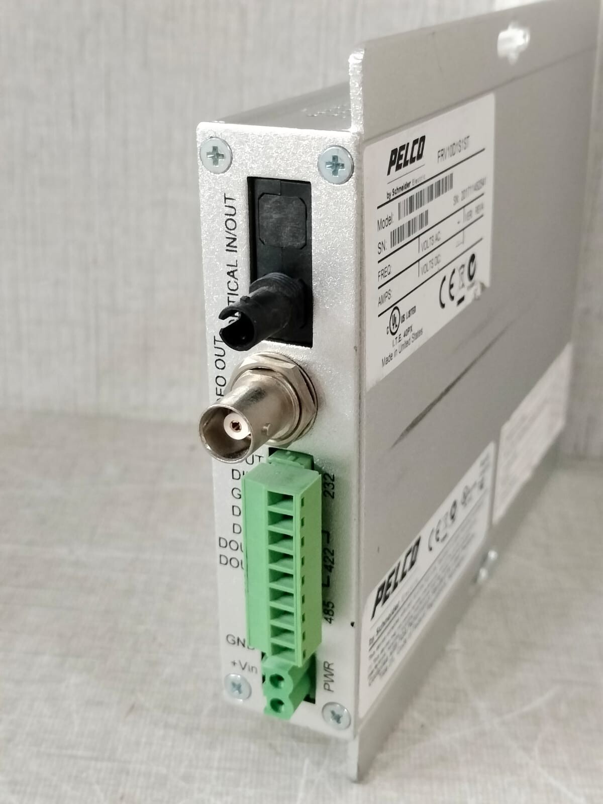 Pelco FRV10D1S1ST PELCO BY SCHNEIDER ELECTRIC FRV10D1S1ST VIDEO RECEIVER+2 WAY DATA/ UP THE COAX 6