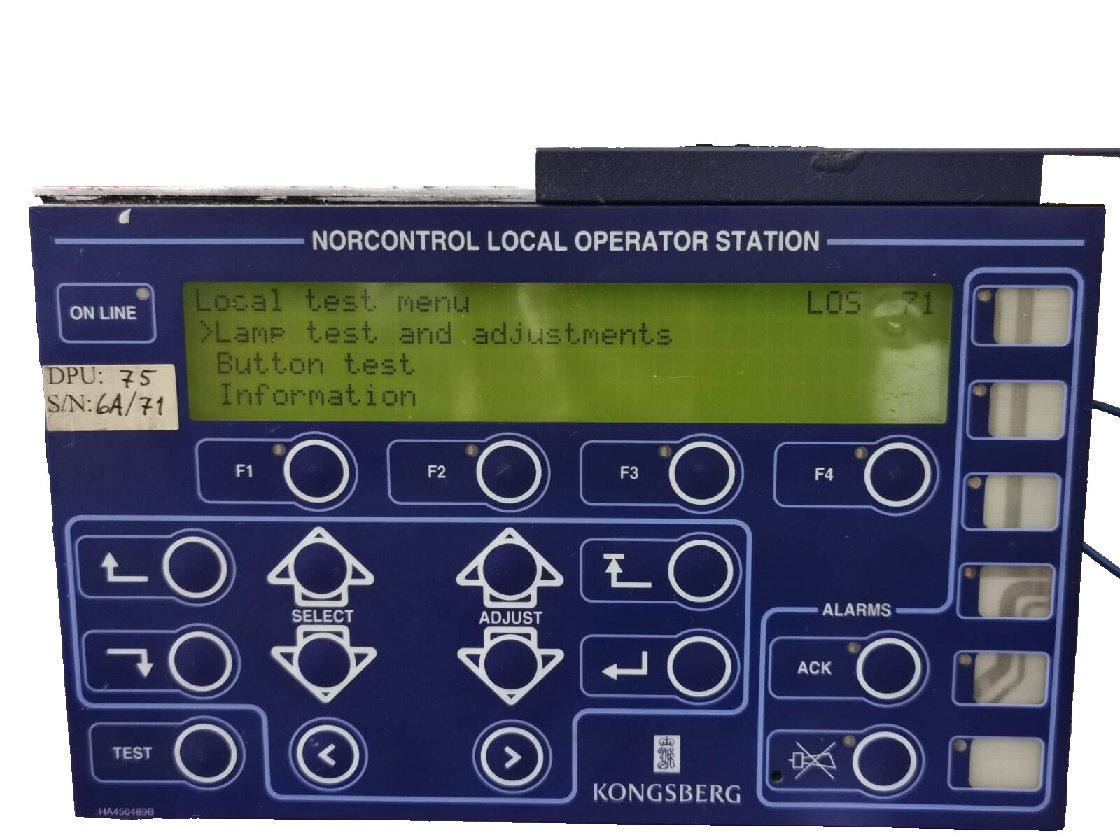 Kongsberg 8100158 REV F Norcontrol Local Operator Station Tried & 2
