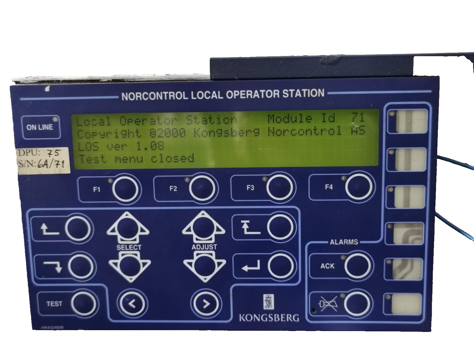 Kongsberg 8100158 REV F Norcontrol Local Operator Station Tried & 3