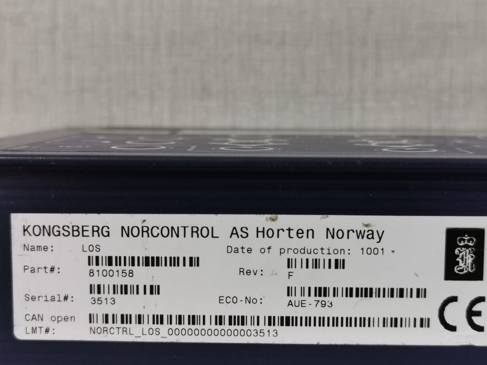 Kongsberg 8100158 REV F Norcontrol Local Operator Station Tried & 7