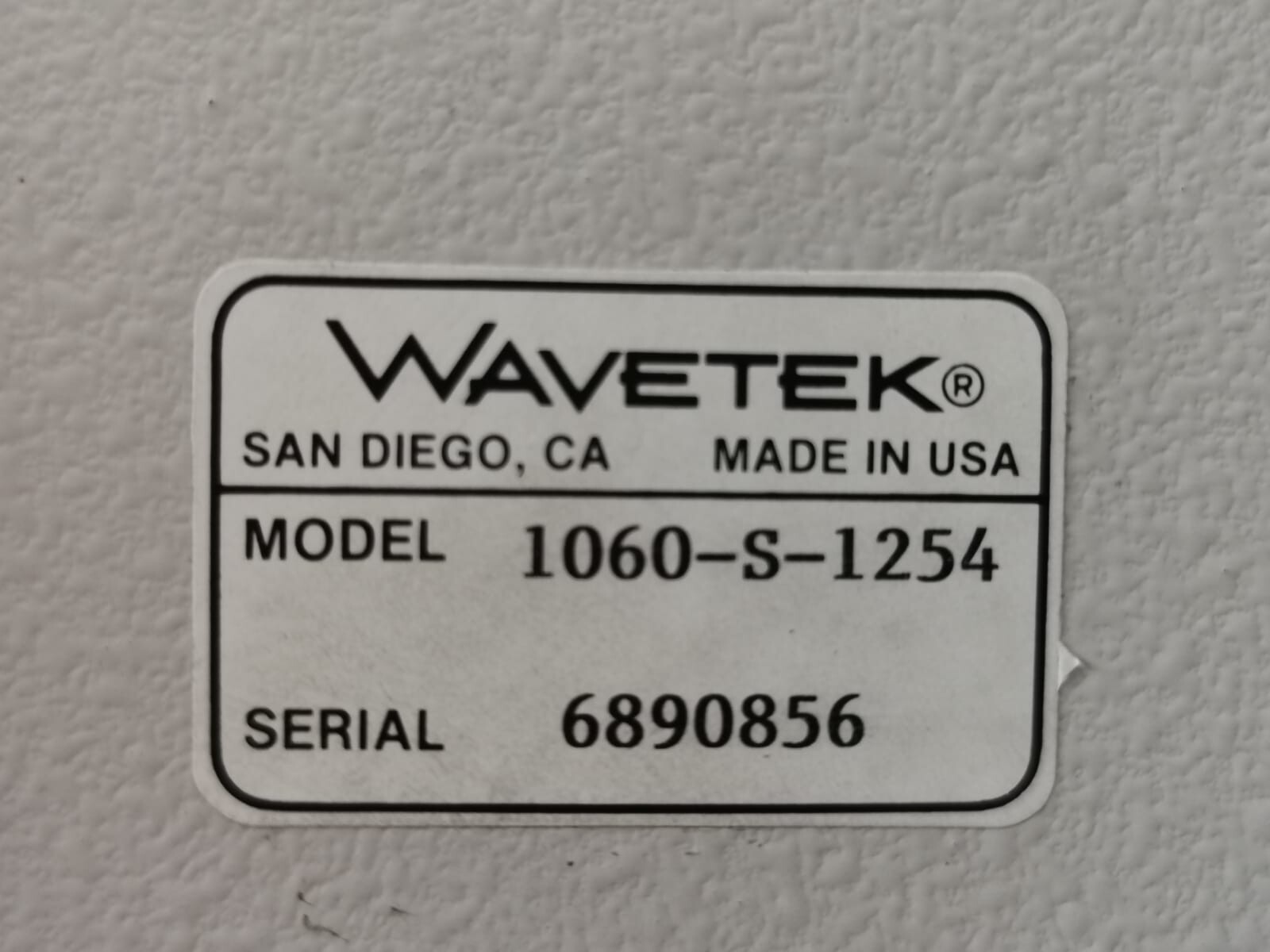 Wavetek 1060-S-1254 WAVETEK/DATRON 1060 1060-S-1254 WAVEFORM ANALYZER 5