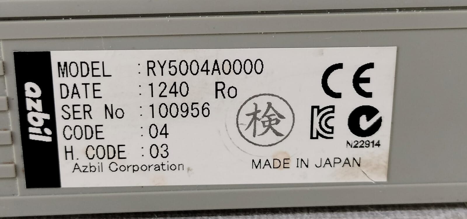 AZBIL RY5004A0000 AZBIL RY5004A/ RY5004A0000 Module Controller 2