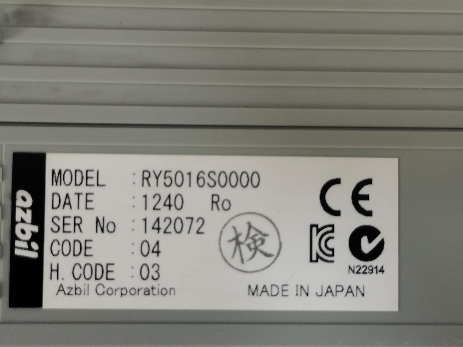 AZBIL RY5016S0000 AZBIL RY5016S/ RY5016S0000 MODULE CONTROLLER 3