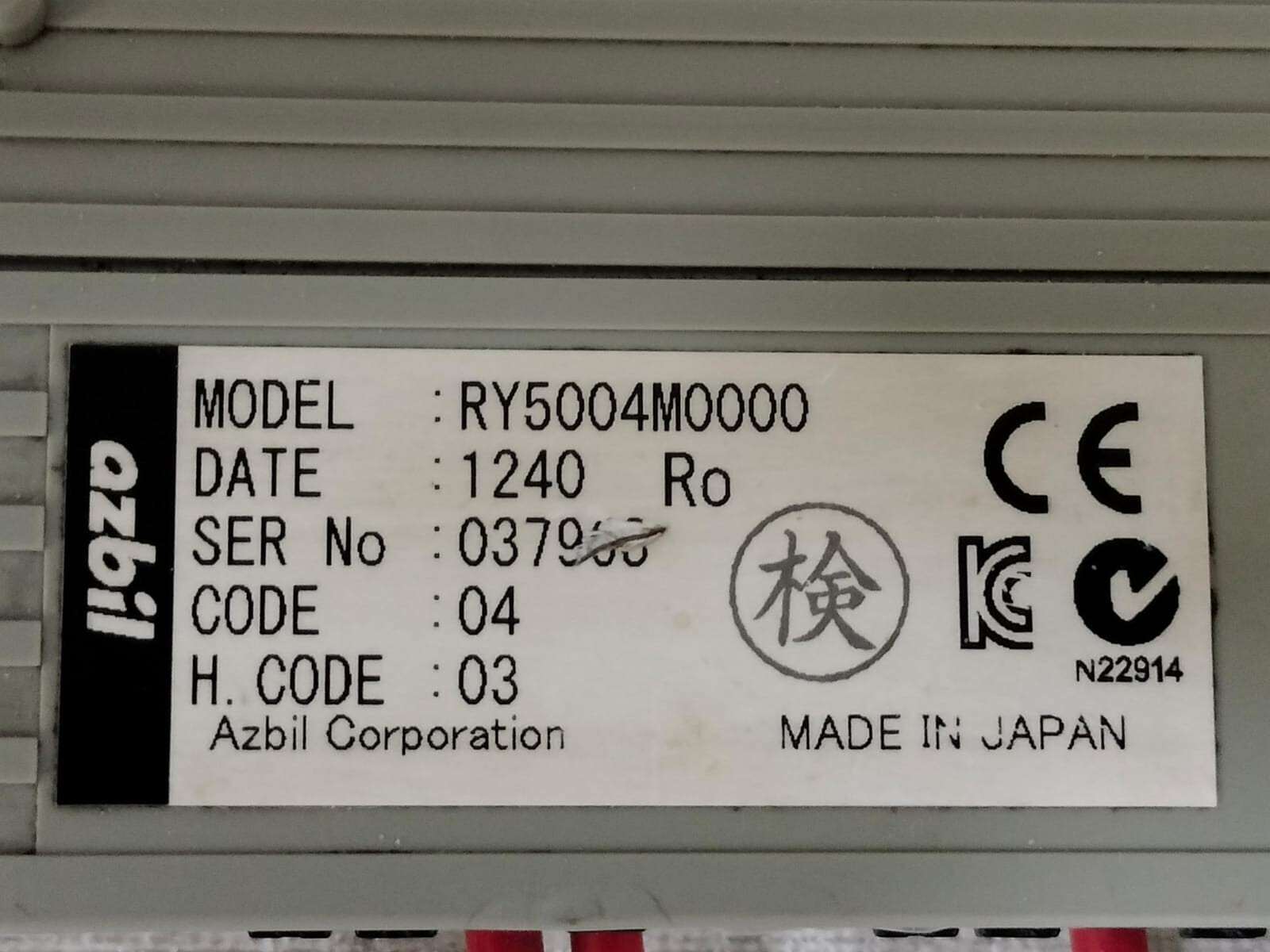 AZBIL RY5004M0000 AZBIL RY5004M / RY5004M0000 MODULE CONTROLLER 3