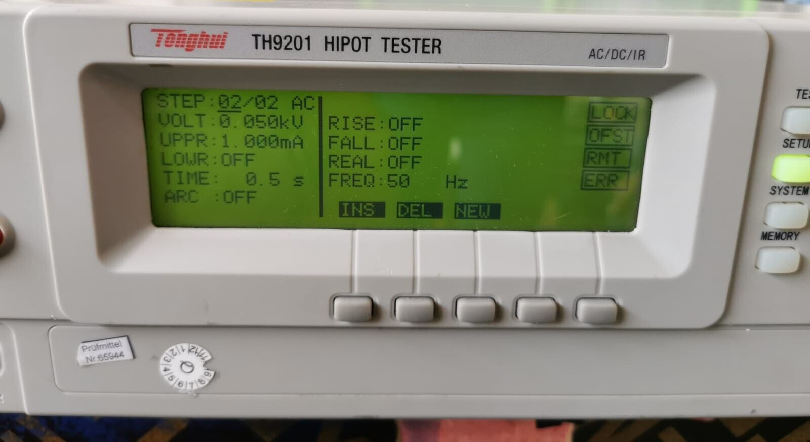 Tonghui TH9201 Tonghui TH9201 Hipot Tester AC/DC/IR VER. 2.59 2