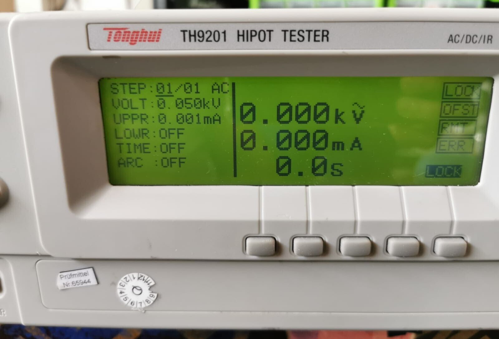 Tonghui TH9201 Tonghui TH9201 Hipot Tester AC/DC/IR VER. 2.59 3