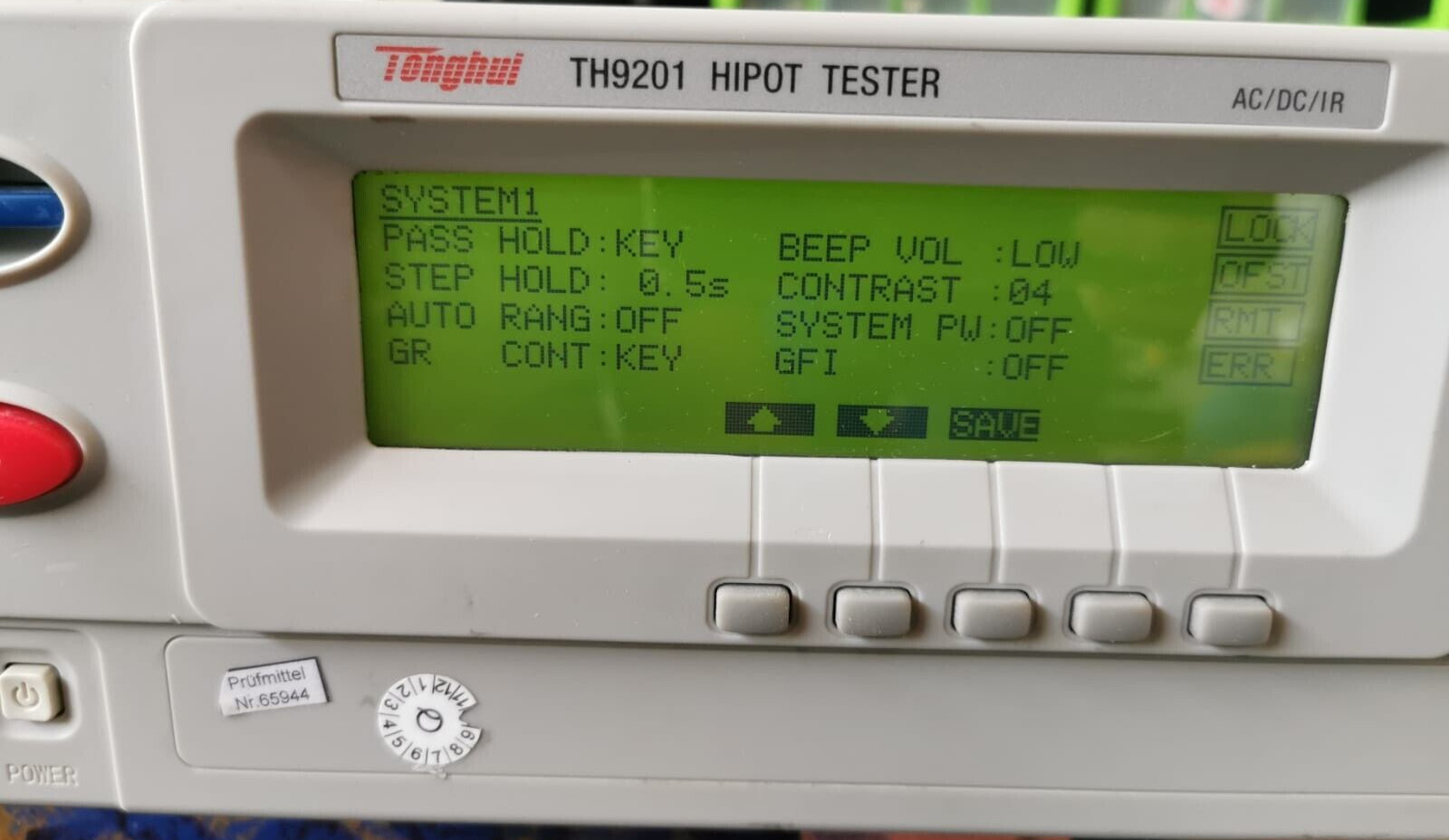 Tonghui TH9201 Tonghui TH9201 Hipot Tester AC/DC/IR VER. 2.59 4