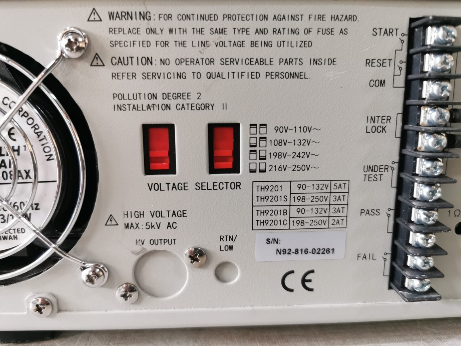 Tonghui TH9201 Tonghui TH9201 Hipot Tester AC/DC/IR VER. 2.59 7