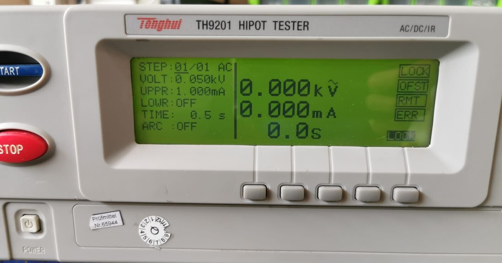 Tonghui TH9201 Tonghui TH9201 Hipot Tester AC/DC/IR VER. 2.59 9