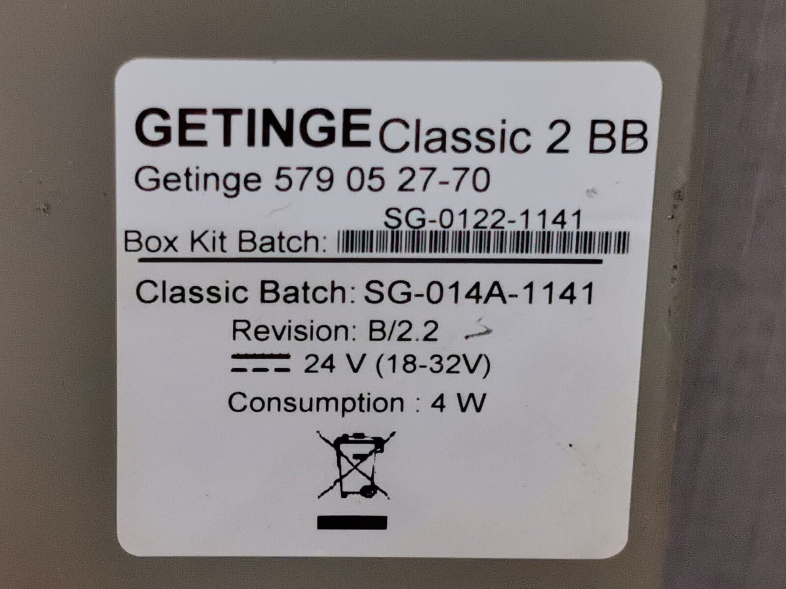 GE BB-579-05 GETINGE Classic 2 BB 579 05 27-70 LED Display Panel 2