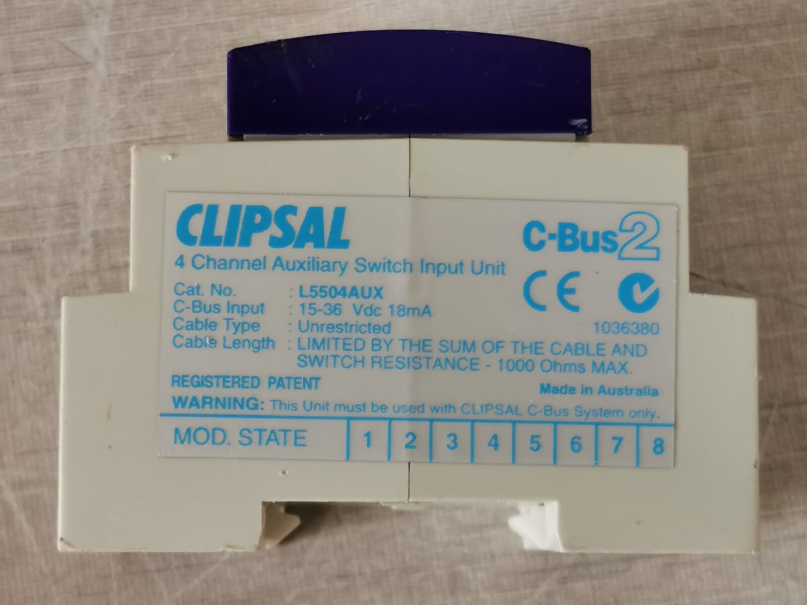 CLIPSAL L5504AUX CLIPSAL L5504AUX C-Bus2 Auxillary Switch Input Unit 3