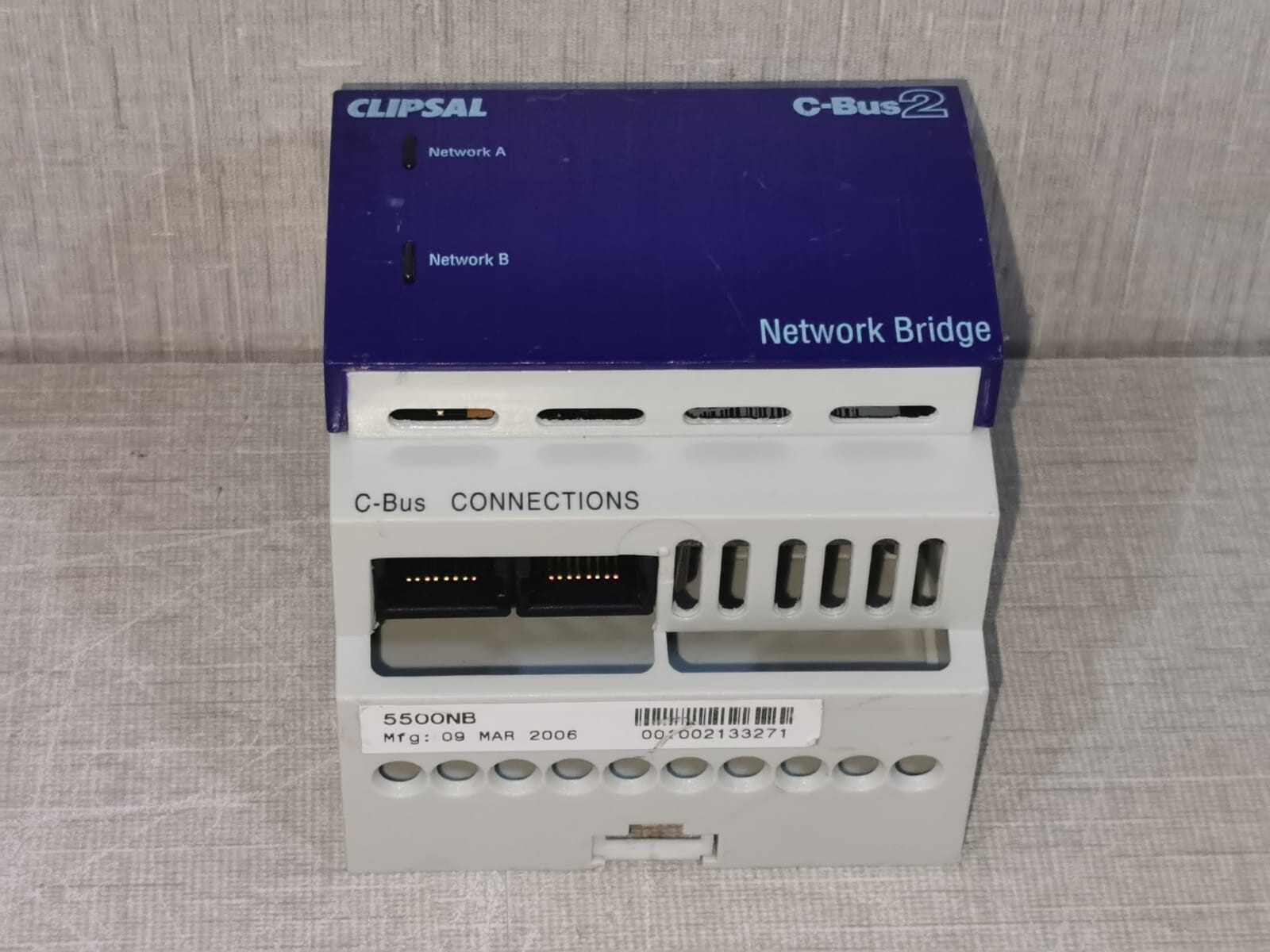 Clipsal 5500NB Clipsal 5500NB C-BUS2 DIN Rail Mounted Network Bridge (Mfg: 2006) 5