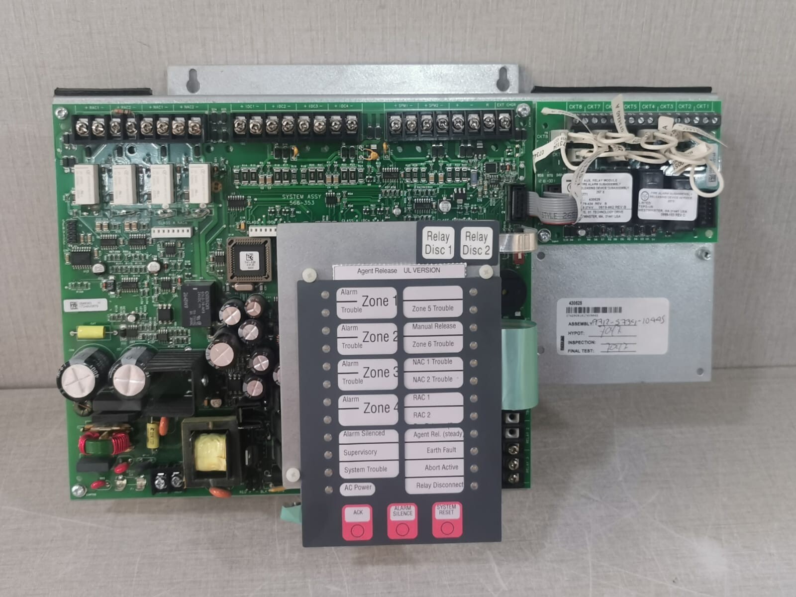 FIRE ALARM EQUIPMENT 257X 0999-091-C ALARM SYSTEM Assy 566-353 with 430529 Board