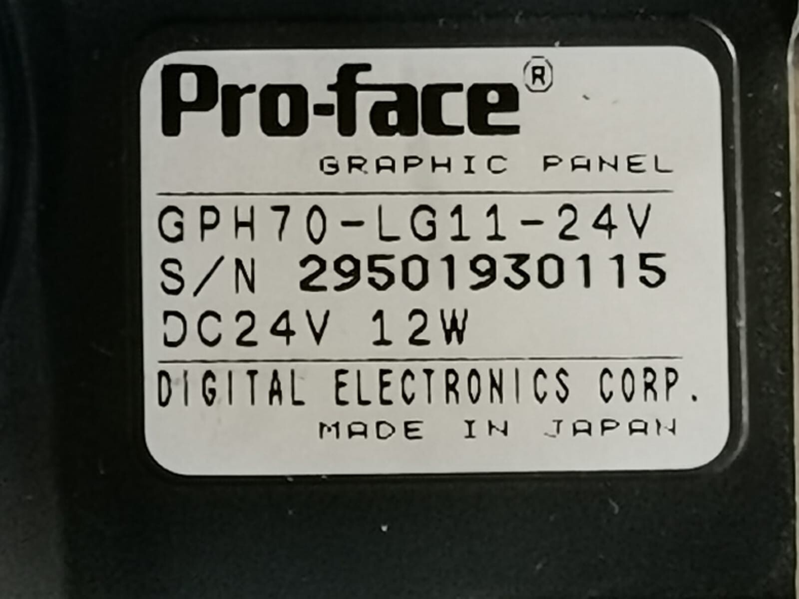 Pro-face GPH70-LG11-24V Pro-face GPH70-LG11-24V Touchscreen/Graphic Panel DC24V, 12W 2