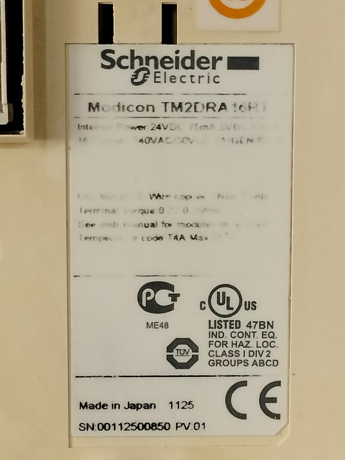Schneider Electric TM2DRA16RT SCHNEIDER ELECTRIC MODICON TM2DRA16RT RELAY OUT 24VDC 3