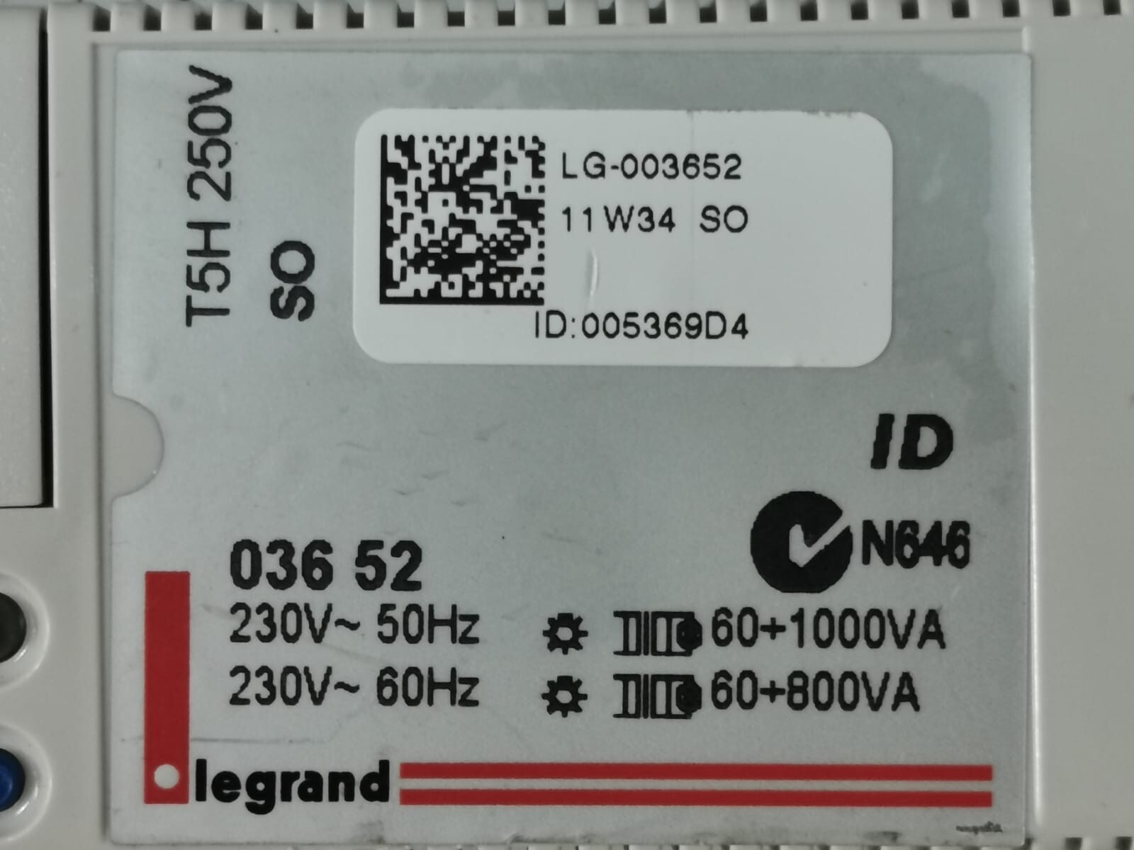 Legrand SO-036-52 036 52 LEGRAND LG-003652 DIMMERS LEADING EDGE INTERFACE SYSTEM SCS DIN RAIL (SO) 2