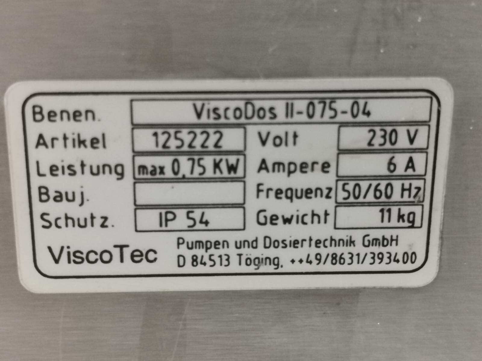 RESCH ViscoTec II-075-04 RESCH ViscoTec ViscoDos II-075-04 2