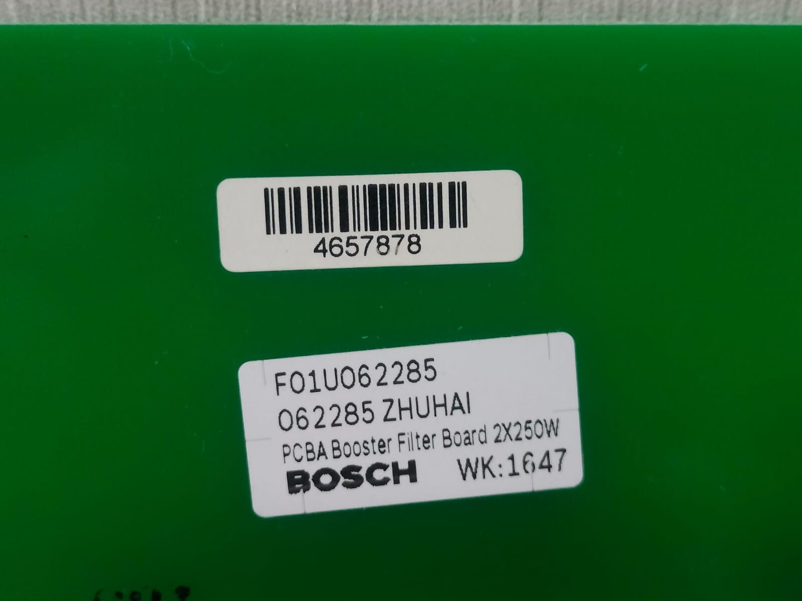 Bosch F01U062285 BOSCH F01U062285 / F.01U.062.283 PCBA Booster Filter Board 2x250W 6
