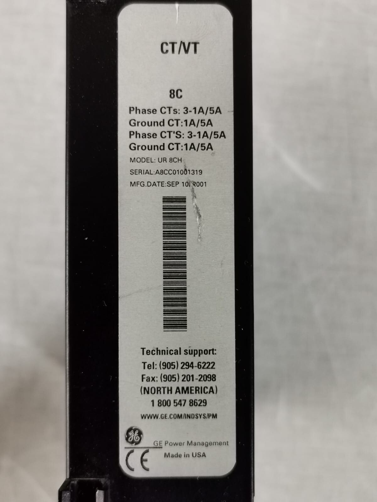 GE CT/VT 8C GE UR-8CH CT/VT 8C MODULE 2