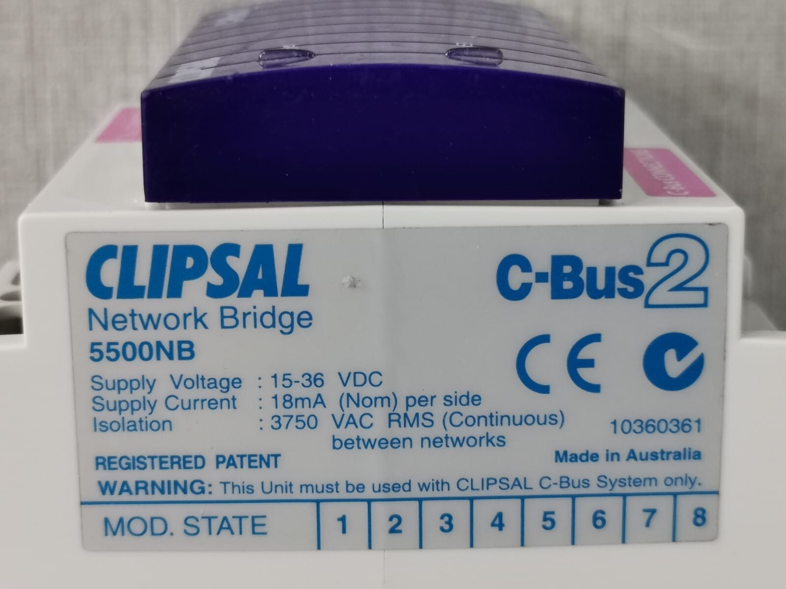 CLIPSAL 5500NB CLIPSAL C-BUS2 5500NB NETWORK BRIDGE (MFG:2014) 2