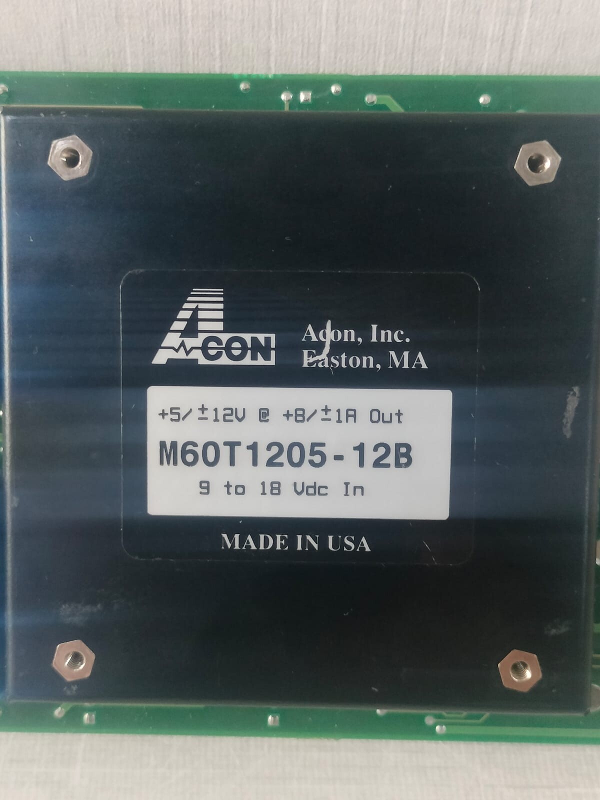 ACON M60t1205-12B / 41174 REV.G ACON M60T1205-12B / 41174 REV.G POWER SUPPLY 9 TO 18 VDC IN 2