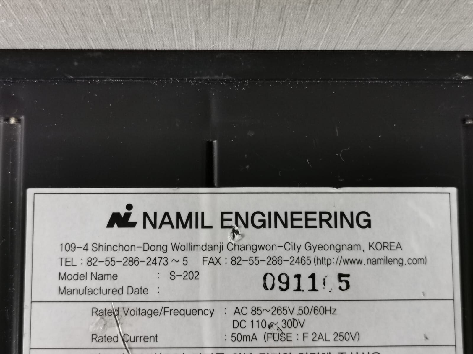 NAMIL ENGINEERING S-202 NAMIL ENGINEERING S-202 TEMPERATURE CONTROLLER AC85-265V DC100-300V 3