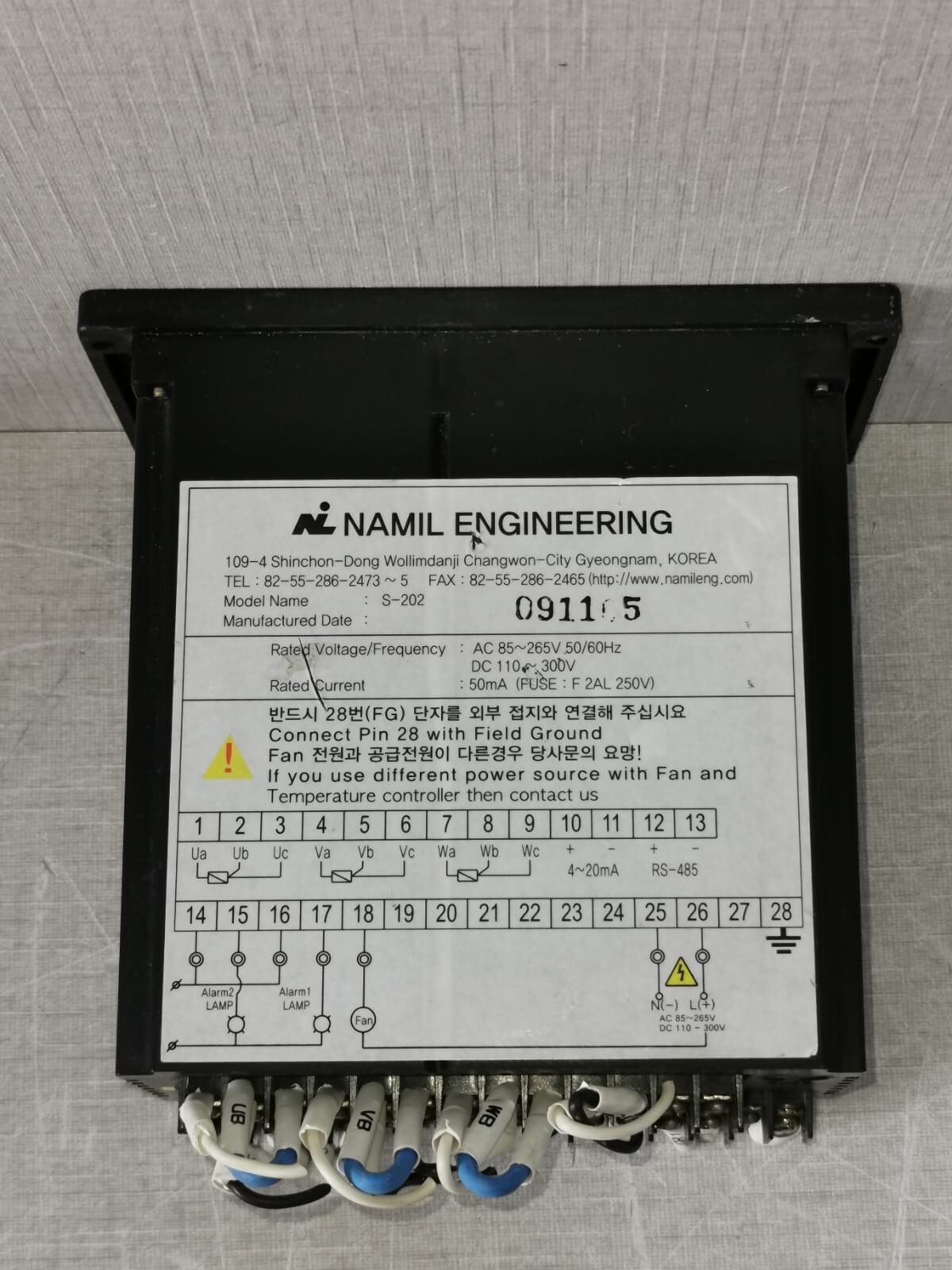 NAMIL ENGINEERING S-202 NAMIL ENGINEERING S-202 TEMPERATURE CONTROLLER AC85-265V DC100-300V 4