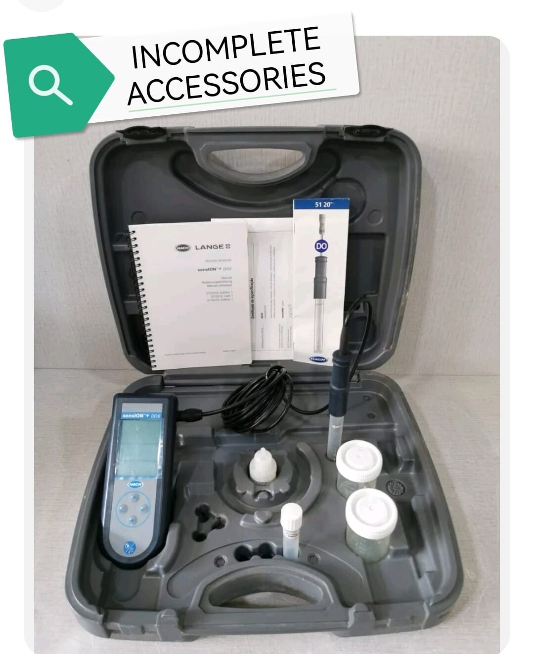 HACH SensION + DO6 PORTABLE DISSOLVED OXYGEN METER - INCOMPLETE ACCESSORIES