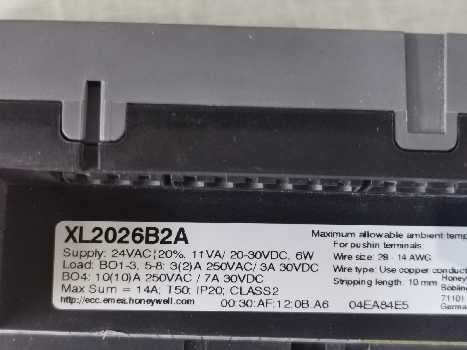 Honeywell XL2026B2A HONEYWELL XL2026B2A BACNET HVAC CONTROLLER - UNIT ONLY 10
