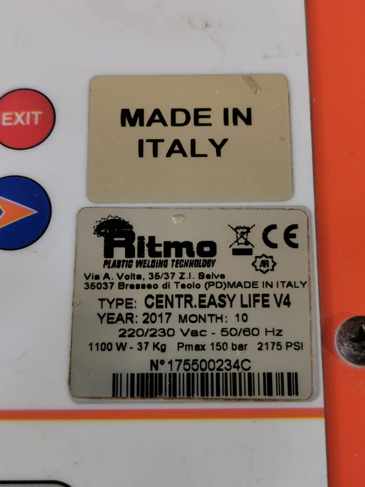 RITMO RITMO RITMO Center EASYLIFE V4 Plastic Welding Technology 9
