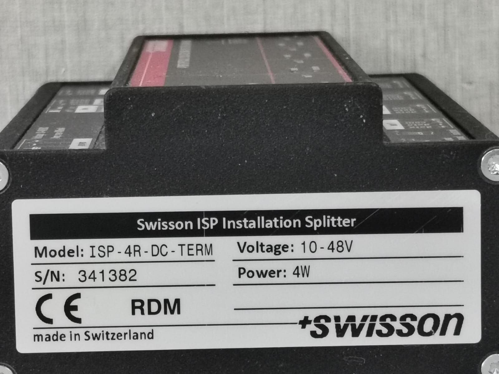 SWISSON ISP-4R-DC-TERM SWISSON ISP-4R-DC-TERM 4-PORT OPTICALLY ISOLATED DMX SPLITTER & RDM HUB 4W 5