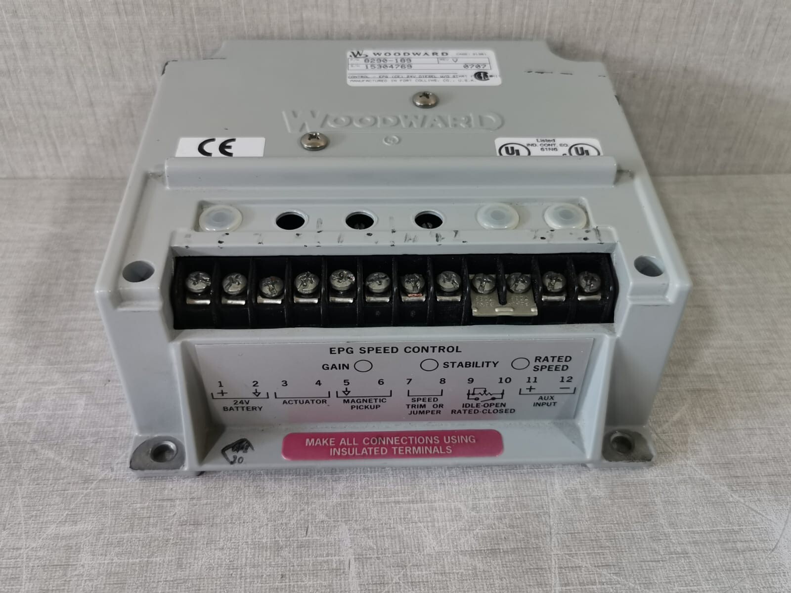 Woodward 8290-189 Woodward 8290-189 Rev. V Speed Controller 5