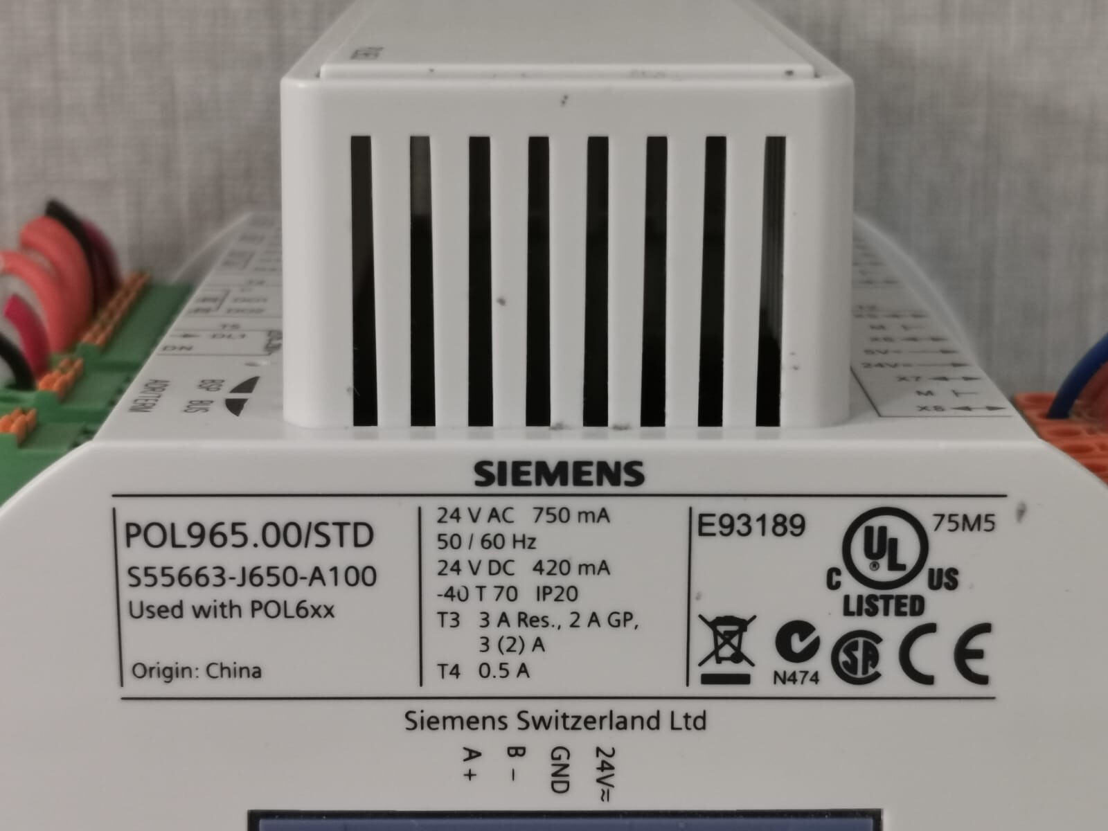 Siemens POL965.00/STD SIEMENS POL965.00/STD I/O EXTENSION MODULE 3