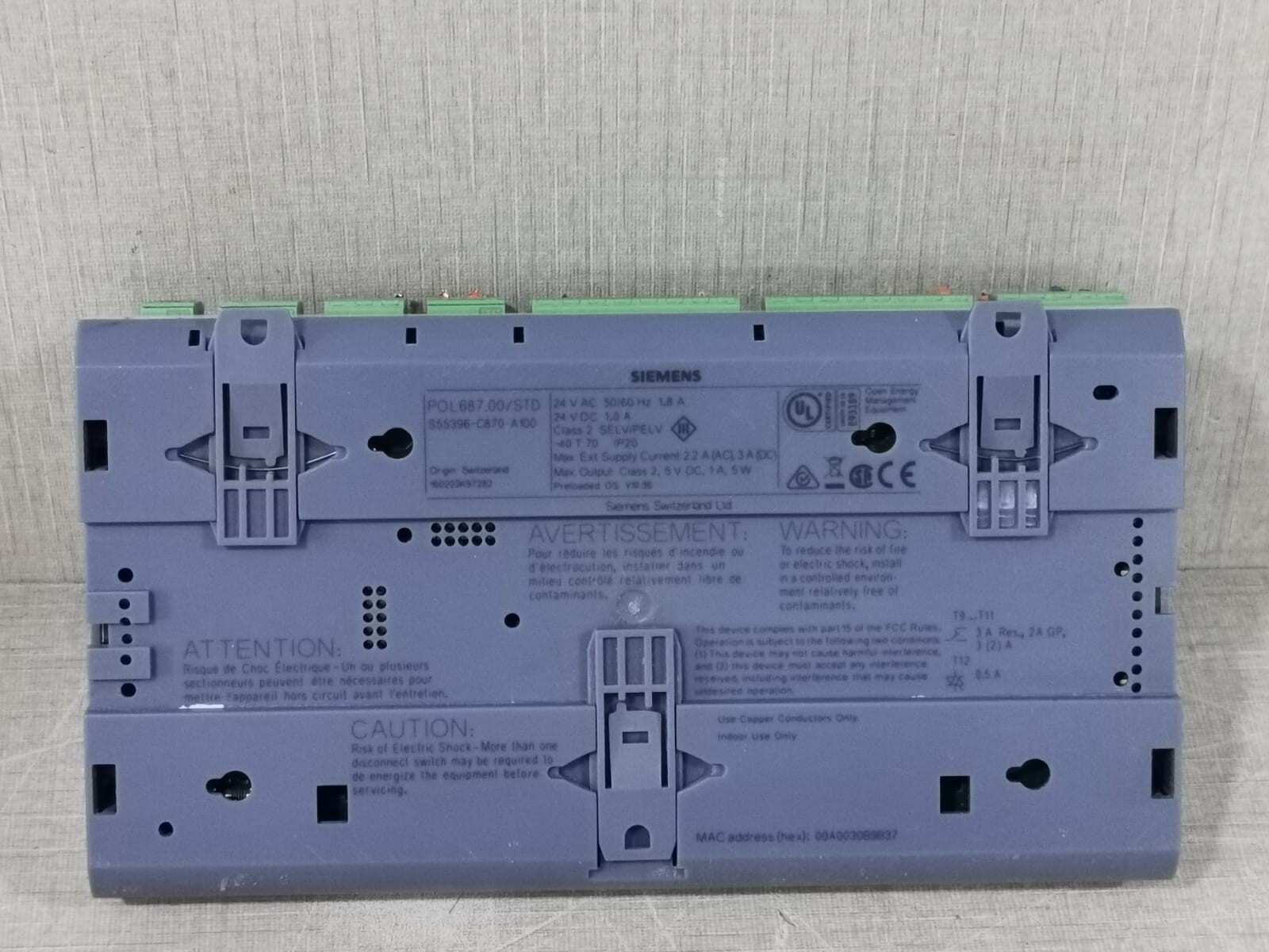 Siemens POL687.00/STD SIEMENS POL687.00/STD CLIMATIX HVAC CONTROLLER 5