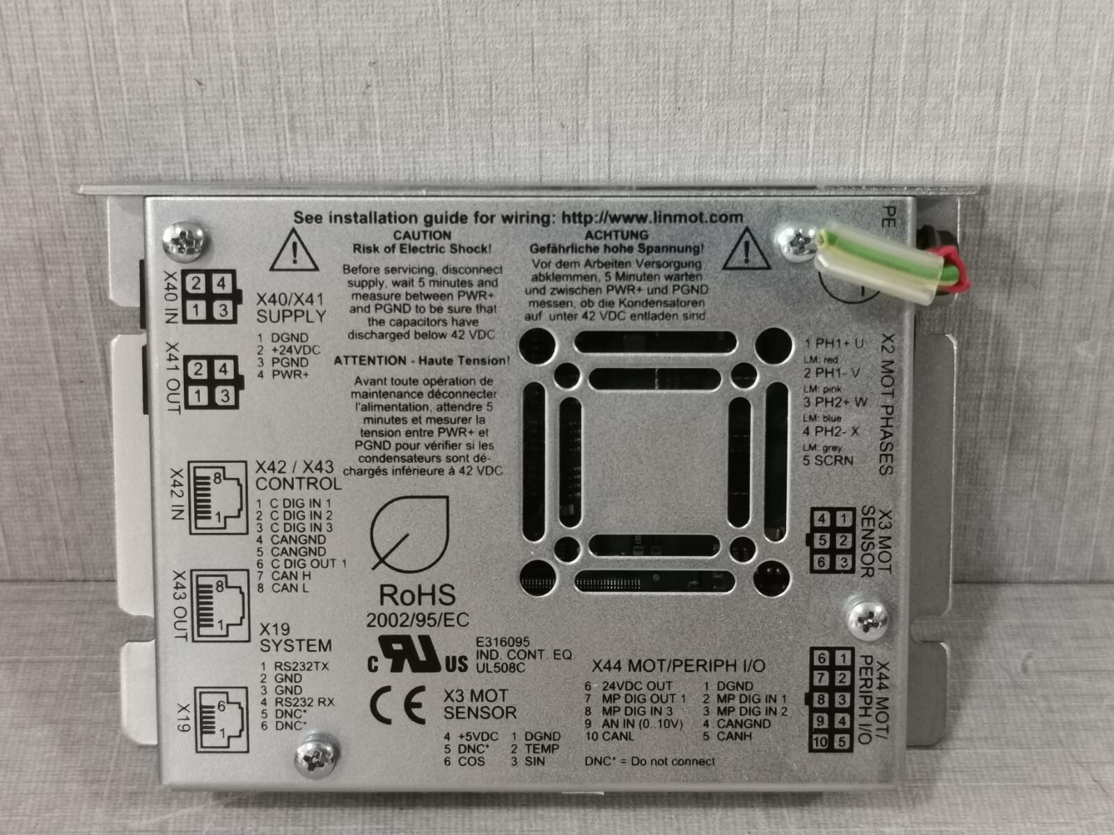 LINMOT DRIVE-0150 LINMOT A1100-GP-LC-0S-I00 SERVO DRIVE 0150-2052 4