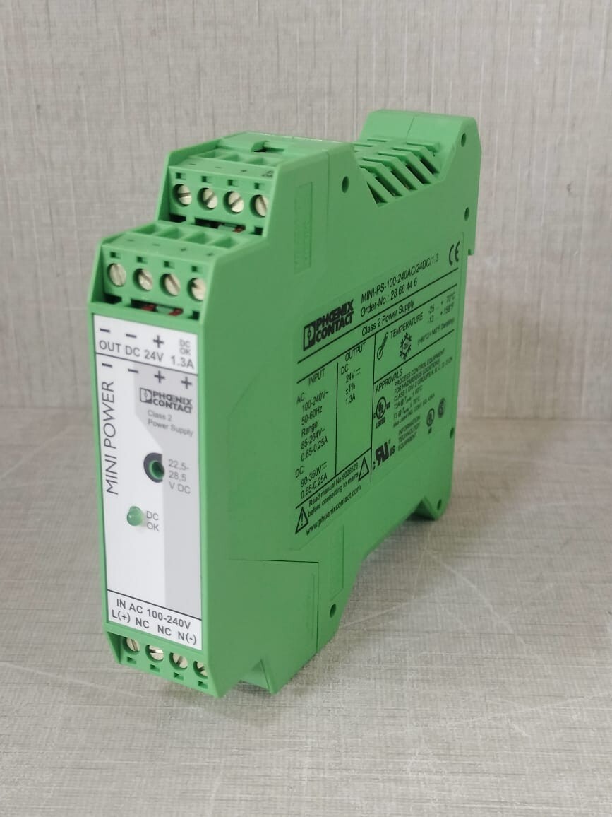 Phoenix Contact MINI-PS-100-240AC/24DC/1.3 PHOENIX CONTACT MINI-PS-100-240AC/24DC/1.3 CLASS POWER SUPPLY- W/ FILTHY BOX 4